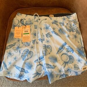 Scotch and Soda Blue Swim Trunks with Marine Life Pattern